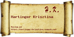 Hartinger Krisztina névjegykártya